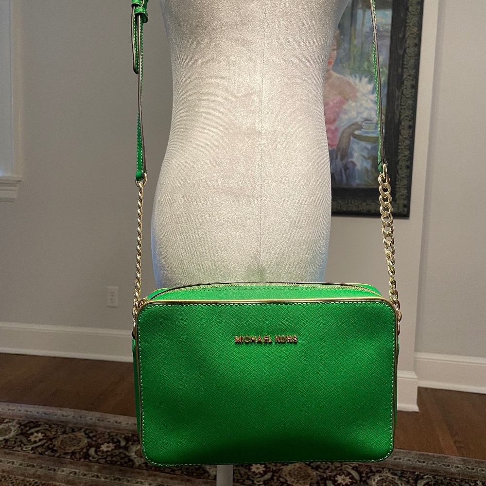 Michael Kors Collection cross body bag leather/brass PRISTINE